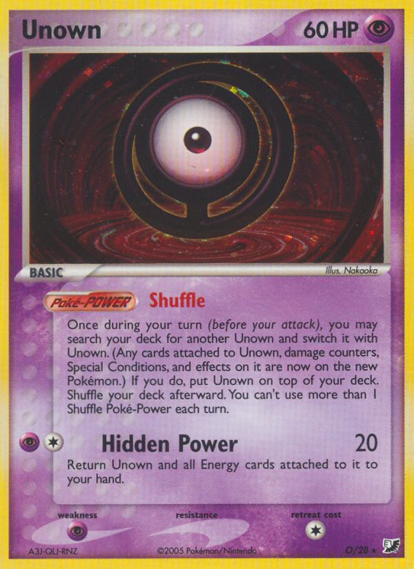 EX Unseen Forces Unown O/28